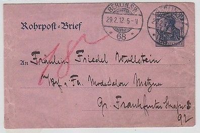 62596 Rohrpost Ganzsachen Brief Berlin 1912