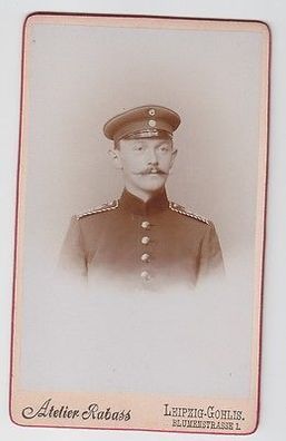 47525 Kabinettfoto Leipzig Gohlis Soldat in Uniform um 1910