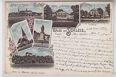 62621 Ak Lithographie Gruß aus Schleiz 1898