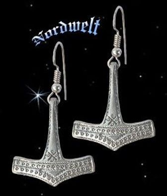 Ohranhänger / Ohrhaken Thorhammer von Bornholm, 925er Silber