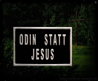 Gürtelschnalle Odin statt Jesus, Zinn