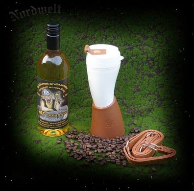 Trinkhorn- Kaffeebecher / Metbecher, braun - 350 ml