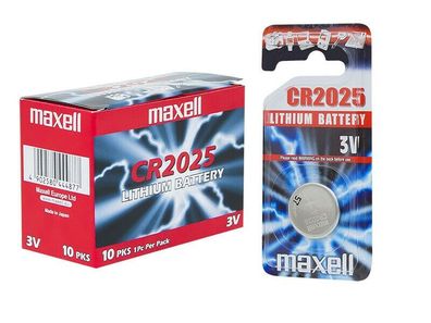 5 x Maxell Knopfzelle CR 2025 batterie Lithium 3V