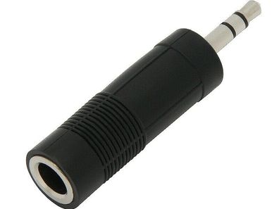 Audio Adapter 3,5 mm Stereo Klinkenstecker auf 6,3 Stereo - Kunststoffgehäuse.