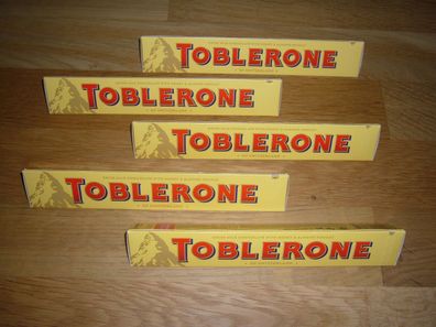 5 x 100g Toblerone -Schweizer Milchschokolade mit Honig und Mandel Torrone 10%
