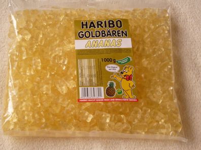 1 kg Haribo Goldbären Geschmacksrichtung Ananas Sortenrein MHD 03 / 2023