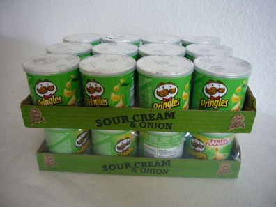 2 x12x40g Pringles Chips Sour Cream & Onions - Frische Neuware mit langem MHD