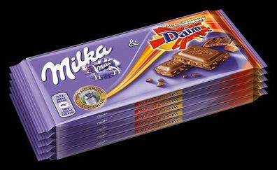 5x100g Milka & Daim=Alpenmilch Schokolade mit Daim Stückchen und langem MHD