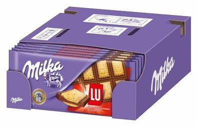 Milka LU&Kekse Alpenmilchschokolade belegt mit KeksenTop Qualitätmit langem MHD
