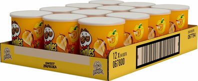 12 x 40g Pringels Sweet Paprika chips - Frische Neuware mit langem MHD