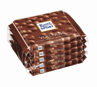 5 x 100g Ritter Sport Voll Nuss-Schokolade Beste Qualität mit langem MHD