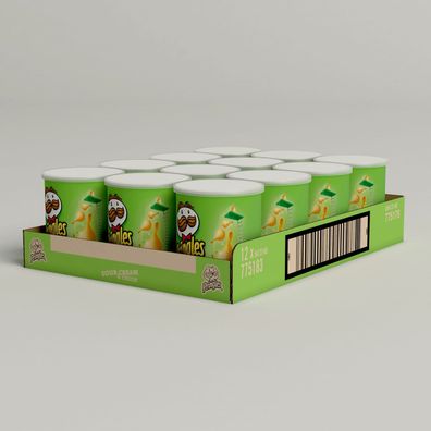 12 x 40g Pringles Chips Sour Cream & Onions - Frische Neuware mit langem MHD