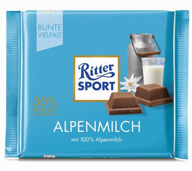 100g Ritter Sport Alpenmilch-Schokolade Beste Qualität