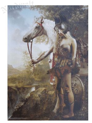 Odins Schildmaid Walküre Schildjungfrau Valkyria, Schlachtjungfer Poster Kunstdruck