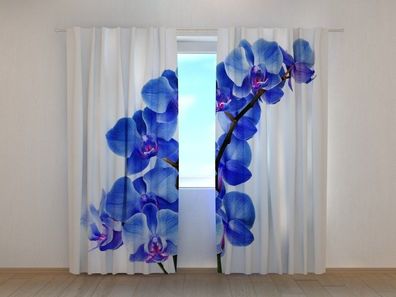 Fotogardine königliche Orchidee, Fotovorhang mit Motiv, Fotodruck, Gardine auf Maß
