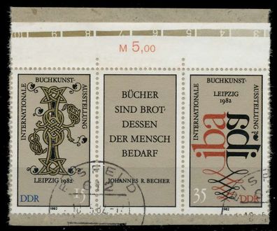 DDR Zusammendruck Nr WZd529 gestempelt 3ER STR Briefstück X18820E