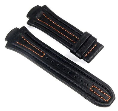 Lotus Ersatzband Uhrenarmband Leder Band 18mm schwarz/ Orange für L15502 L15507