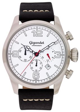 Uhr Herrenuhr Chronograph Gigandet Daydream G20-001 Weiß Datum Lederband