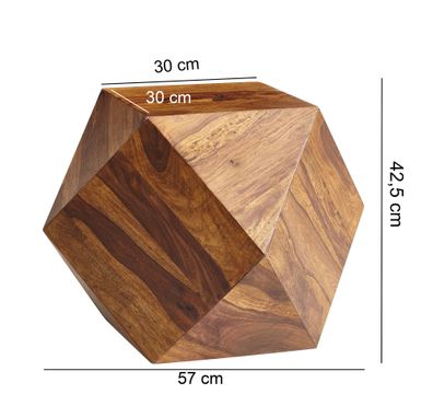 Wohnling Couchtisch 57x42,5x57 cm Massivholz Sofatisch Wohnzimmertisch Tisch