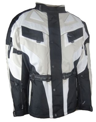 Bangla Motorrad Jacke Motorradjacke Textil Cordura beige schwarz weiss 5 - 8 XL
