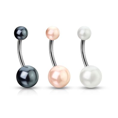Bauchnabelpiercing - Piercing 10mm Anhänger Perle Chirurgenstahl #29