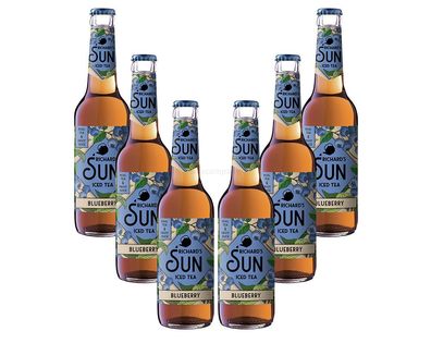 Richards Sun Iced Tea - 6er Set Eistee Blueberry - 6x 0,33L inkl. Pfand Mehrweg