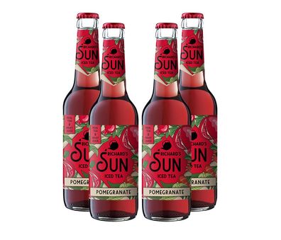 Richards Sun Iced Tea - 4er Set Eistee Pomegranate - 4x 0,33L inkl. Pfand MEHRW