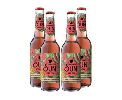 Richards Sun Iced Tea - 4er Set Eistee Watermelon - Pineapple - 4x 0,33L inkl.