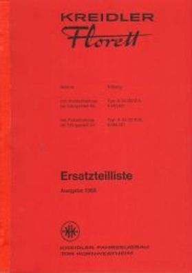Ersatzteiliste Kreidler Florett (Ausgabe 1969) Mokick 3-Gang