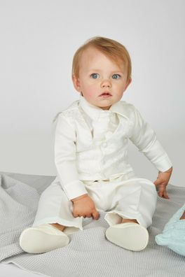 Taufanzug 2-tlg Baby*Junge*Mädchen zu Taufkleid Anzug Taufe HALBLEINEN 