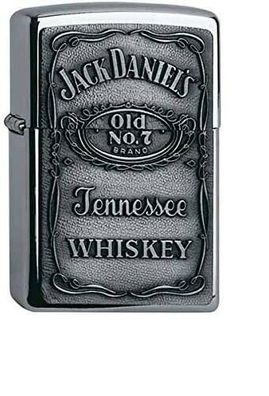 ZIPPO Feuerzeug Jack Daniels Label Chrome Emblem