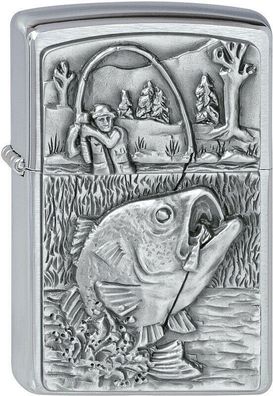 ZIPPO Feuerzeug 2000407 Bass Fishing Emblem Angler
