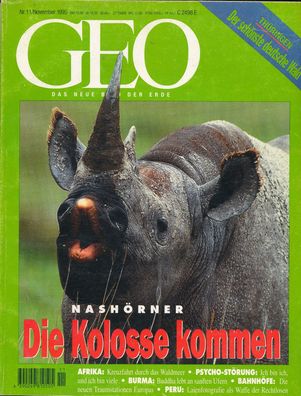 GEO - Das neue Bild der Erde - Ausgabe Nr. 11 - November 1995 Nashörner