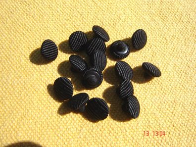 16 Knöpfe Astorknopf bezogen mit Rips schwarz 1cm