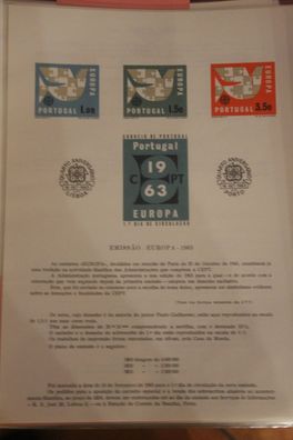 Portugal, EUROPA UNION; CEPT 1963, Ankündigungsblatt