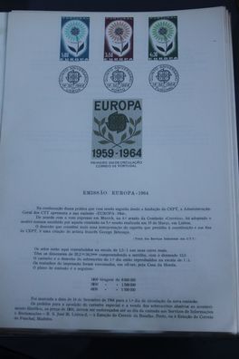 Portugal, EUROPA UNION; CEPT 1964, Ankündigungsblatt