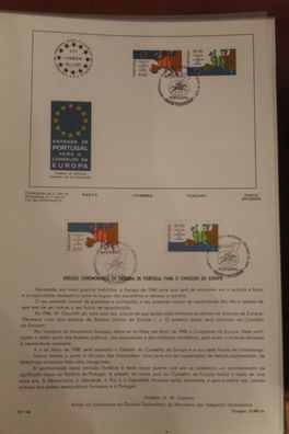 Portugal, Aufnahme in den Europarat 1977, MiNr. 1348-49, Ankündigungsblatt