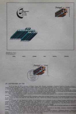 Portugal, 25 Jahre EWG 1982; Ersttagsblatt, Ankündigungsblatt, gestempelt