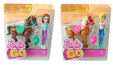 Barbie on the go 2-er Set Puppen mit verschiedenen Pferden