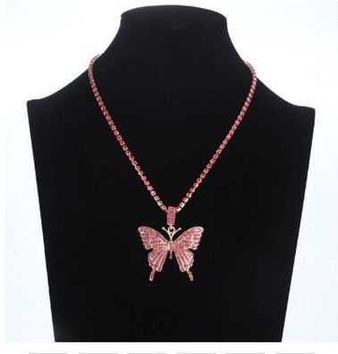 Iced Out Schmetterling Kette mit CZ-Steinen Butterfly Chain Ice Out