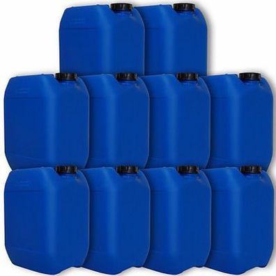 10 x 10 Liter Kanister, Wasserkanister, Behälter, Blau Trinkwasser NEU (10x22041)
