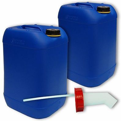 Plasteo 2x20 L Kanister blau Schnellausgießer Wasserkanister Camping