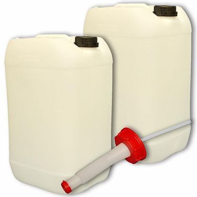 Plasteo 2x25 Liter Kanister Deckel + Ausgießer flexibel Trinkwasser