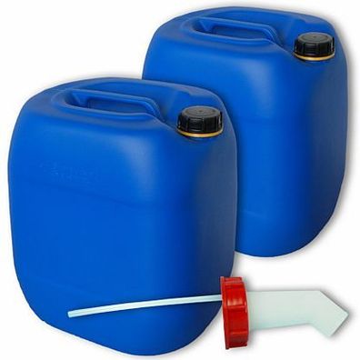 Plasteo 2x30 L Wasserkanister blau + Schnellausgießer Kanister 30 L