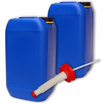2x 15 L Kanister mit Ausgießer DIN61 Trinkwasser Behälter NEU (2x22246 + 1x22020)