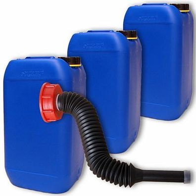 Plasteo 3x15 L Kanister mit Ausgießer DIN61 Trinkwasser Behälter NEU