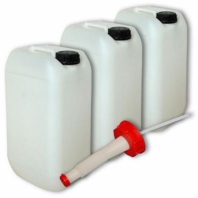 Plasteo 3x15 Liter Wasserkanister Ausgießer DIN61 Kanister Behälter