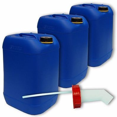 Plasteo 3x20 L Kanister blau Schnellausgießer Wasserkanister Camping