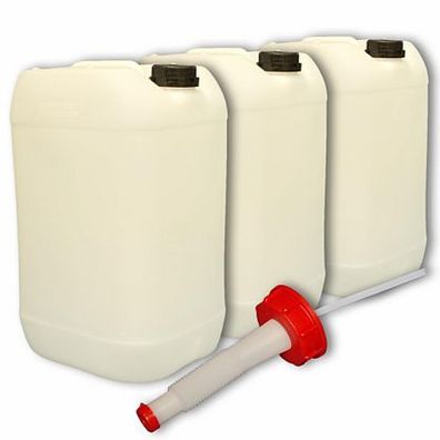 Plasteo 3x25 Liter Kanister Deckel + Ausgießer flexibel Trinkwasser