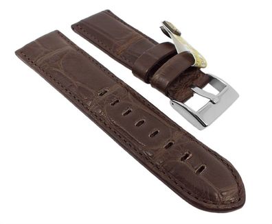 Echt Alligator Uhrenarmband passend zu Panerei Dunkelbraun 26726